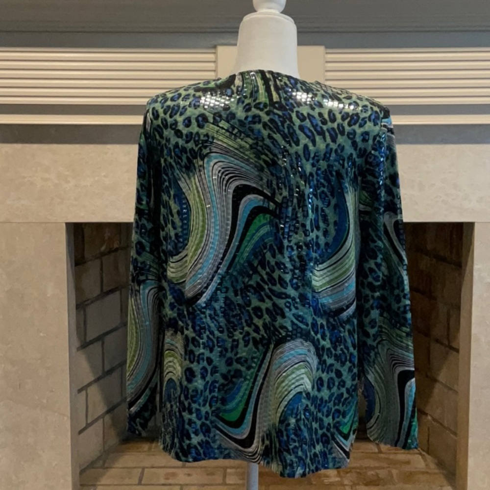 Investments Blue and Green Patterned Jacket